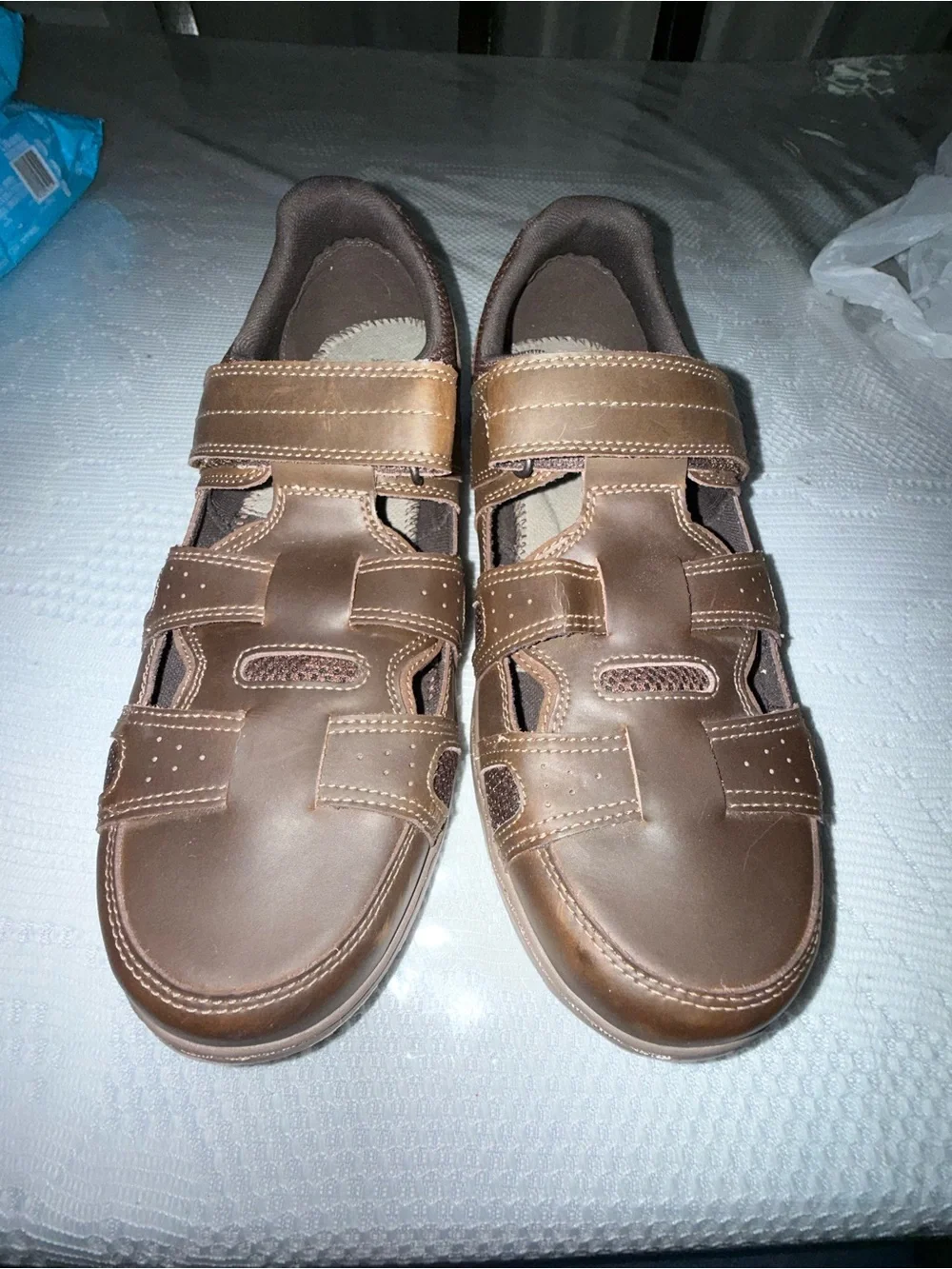 Dunham Men's Brown Leather Fisherman Sandals